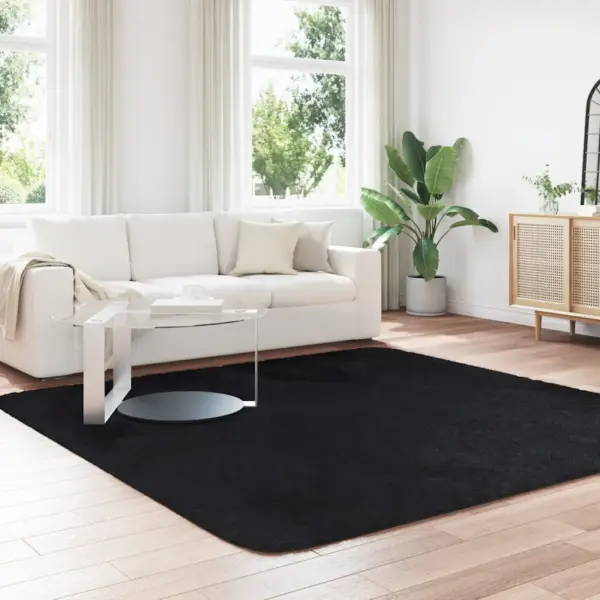 Kõrge narmaga shaggy vaip NAVARRA, must, 240 x 240 cm, 100% polüester – 3