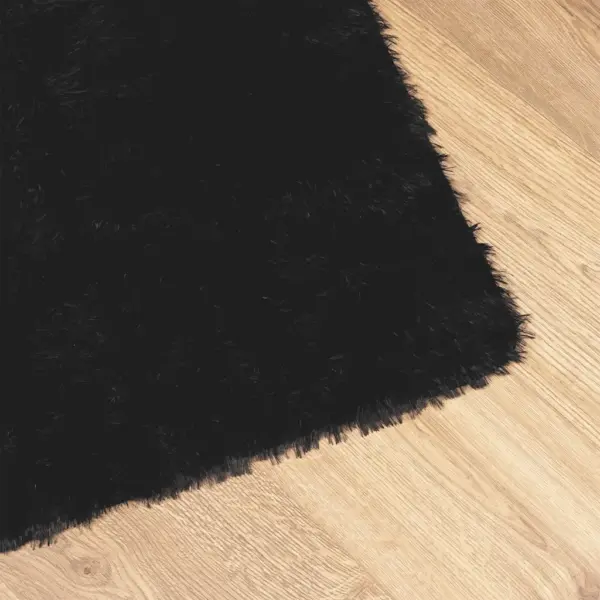 Kõrge narmaga shaggy vaip NAVARRA, must, 240 x 240 cm, 100% polüester – 4
