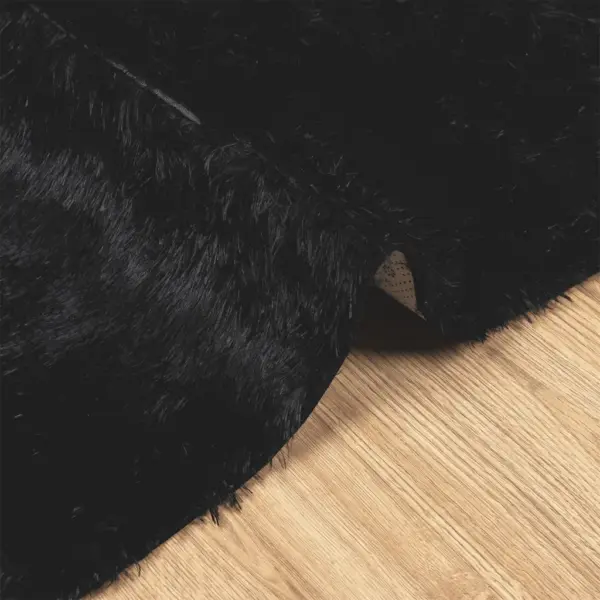 Kõrge narmaga shaggy vaip NAVARRA, must, 240 x 240 cm, 100% polüester – 5