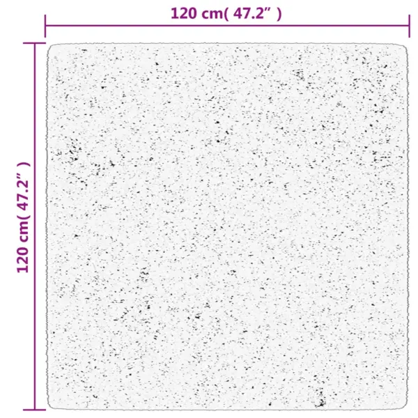 Kõrge narmaga shaggy-vaip PAMPLONA, must-kreemjas, 120 x 120 cm – 10