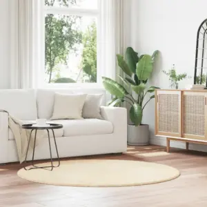 Kõrge narmaga ümmargune shaggy vaip NAVARRA, kreemjasvalge, 160 x 160 cm