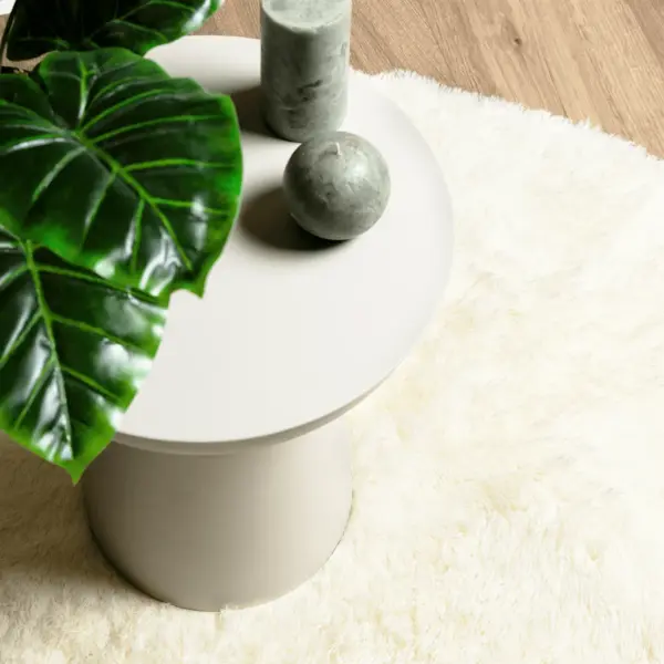 Kõrge narmaga ümmargune shaggy vaip NAVARRA, kreemjasvalge, 160 x 160 cm – 8