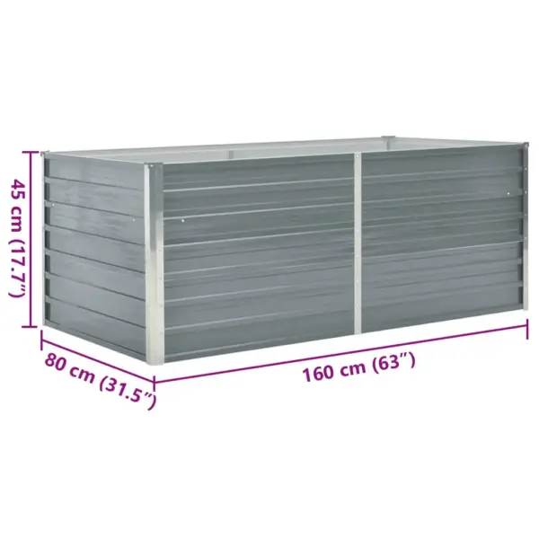 Kõrge peenrakast tsingitud terasest, hall, 160 x 80 x 45 cm – 7