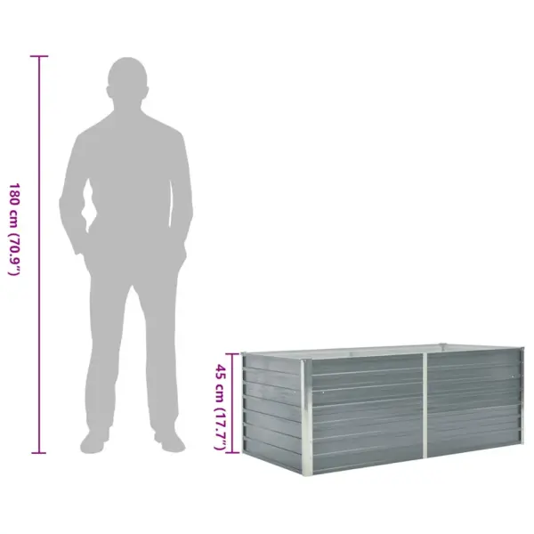 Kõrge peenrakast tsingitud terasest, hall, 160 x 80 x 45 cm – 8