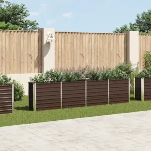 Kõrge peenrakast tsingitud terasest, pruun, 320 x 40 x 77 cm