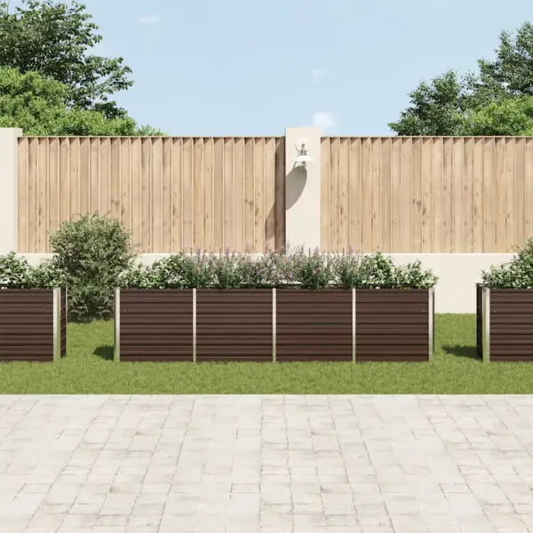 Kõrge peenrakast tsingitud terasest, pruun, 320 x 40 x 77 cm – 3