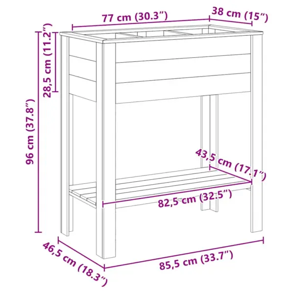 Kõrge puitistutuskast riiuliga, pruun, 85,5 x 46,5 x 96 cm – 9
