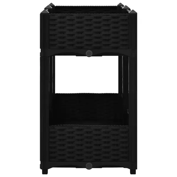 Kõrge taimekast 2 riiuliga, must polüpropüleen, 80 x 40 x 71 cm – 4