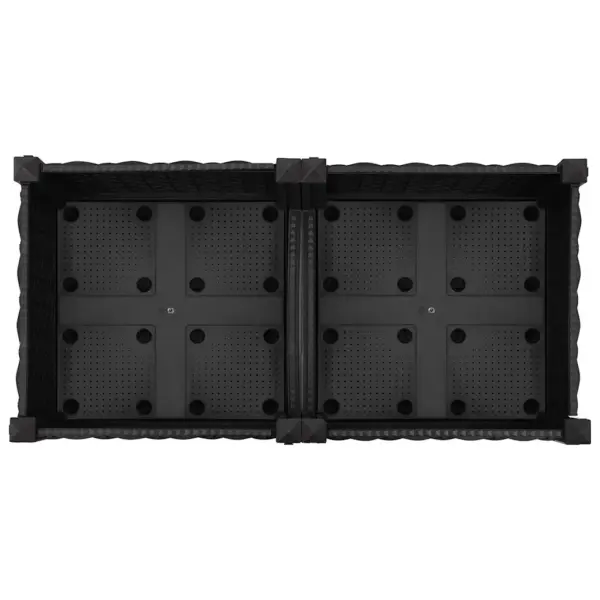 Kõrge taimekast 2 riiuliga, must polüpropüleen, 80 x 40 x 71 cm – 5