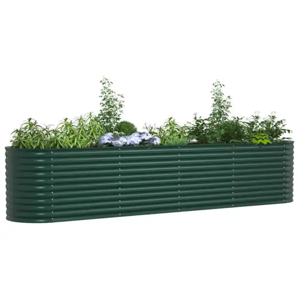 Kõrge aiapeenar, roheline teras, 400 x 80 x 81 cm – 3