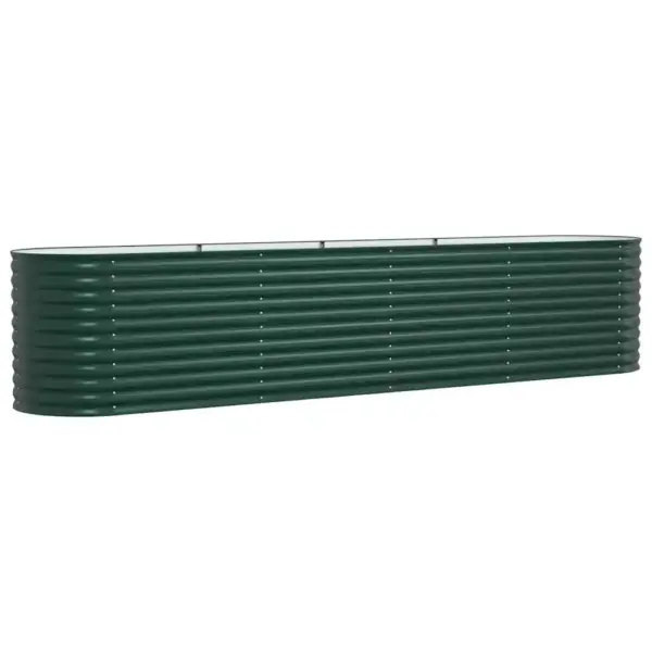 Kõrge aiapeenar, roheline teras, 400 x 80 x 81 cm – 5