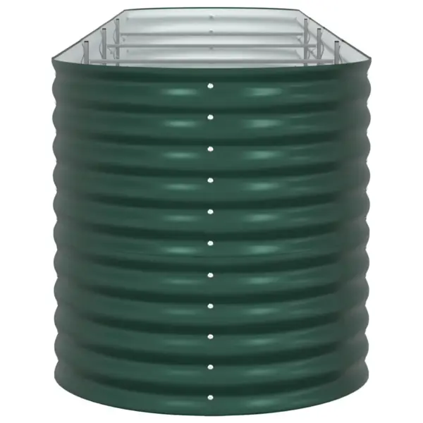 Kõrge aiapeenar, roheline teras, 400 x 80 x 81 cm – 7