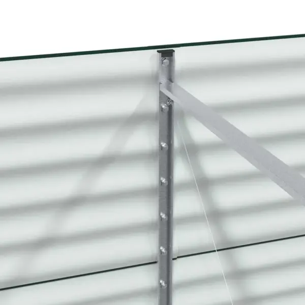 Kõrge aiapeenar, roheline teras, 400 x 80 x 81 cm – 9