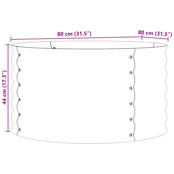 Kõrge terasest aiapeenar, pruun, 80 x 80 x 44 cm – 10