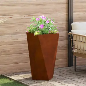 Kõrge terasest taimekast roostevärvi, 40 x 40 x 75 cm