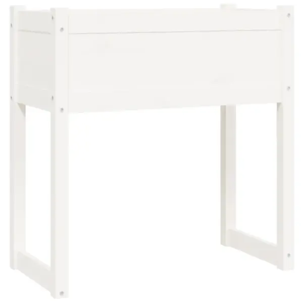 Kõrge taimekast aeda ja rõdule, valge männipuidust, 78 x 40 x 81 cm – 2