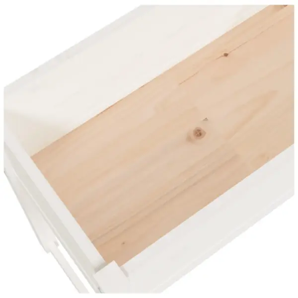 Kõrge taimekast aeda ja rõdule, valge männipuidust, 78 x 40 x 81 cm – 7