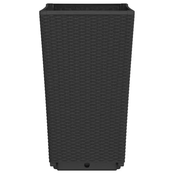 Kõrged aia taimekastid 2 tk, must PP, rotangiviimistlusega, 32,5 x 32,5 x 57 cm – 5