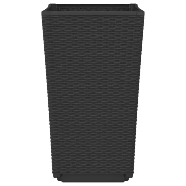 Kõrged aia taimekastid 2 tk, must PP, rotangiviimistlusega, 32,5 x 32,5 x 57 cm – 6