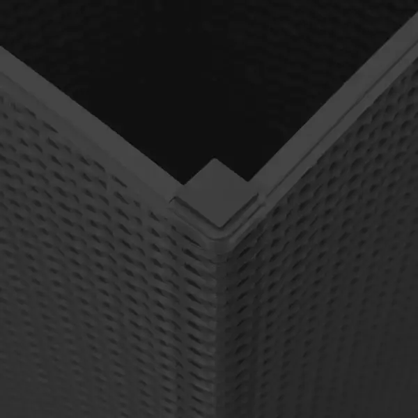 Kõrged aia taimekastid 2 tk, must PP, rotangiviimistlusega, 32,5 x 32,5 x 57 cm – 8