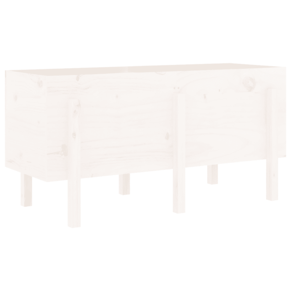 Kõrgendatud aia taimelava, valge männipuidust, 121 x 50 x 57 cm – 2