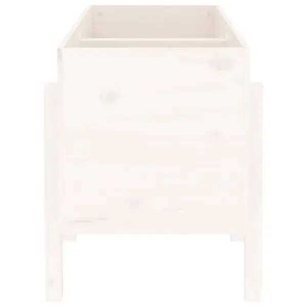 Kõrgendatud aia taimelava, valge männipuidust, 121 x 50 x 57 cm – 4