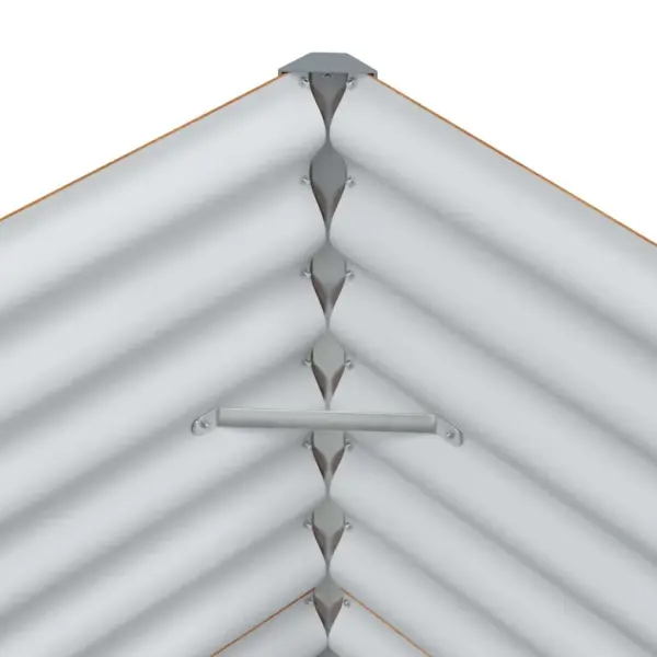 Kõrgendatud aiakast tsingitud terasest, helepruun, 390 x 50 x 68 cm – 11