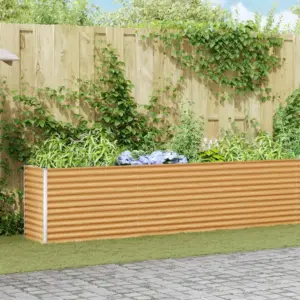 Kõrgendatud aiakast tsingitud terasest, helepruun, 485 x 50 x 68 cm