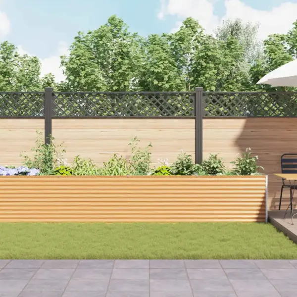 Kõrgendatud aiakast tsingitud terasest, helepruun, 485 x 50 x 68 cm – 4