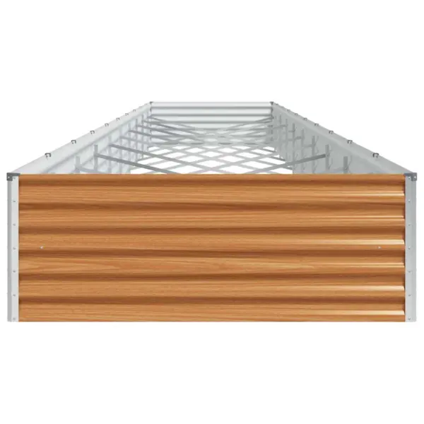 Kõrgendatud aiakast tsingitud terasest, helepruun, 970 x 100 x 36 cm – 6