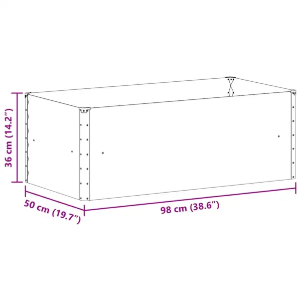 Kõrgendatud aiakast tsingitud terasest, helepruun, 98 x 50 x 36 cm – 13