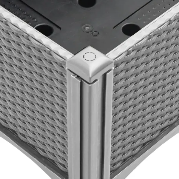 Kõrgendatud taimekast jalgadel, helehall rotangimustriga, 160 x 120 x 42 cm, polüpropüleen – 7