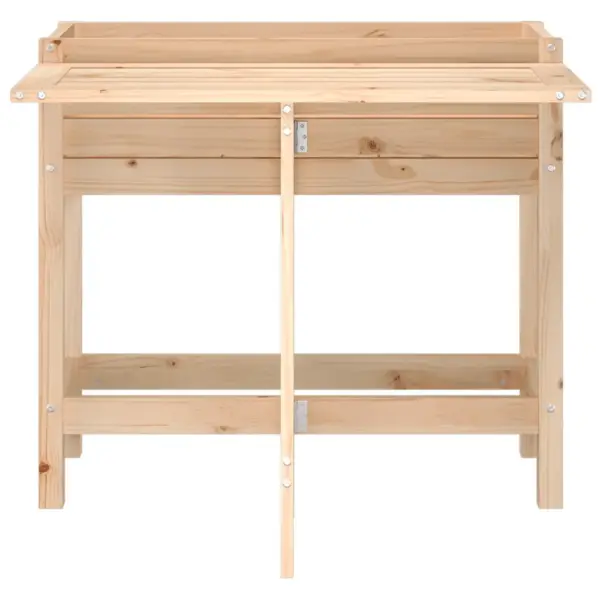 Kõrgendatud taimekast kokkupandava lauaplaadiga, töötlemata männipuit, 84 x 73 x 75 cm – 4