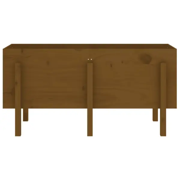 Kõrgendatud täismännipuidust taimelava, meekarva, 121 x 50 x 57 cm – 5