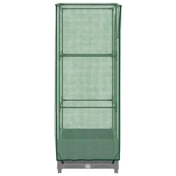 Kõrgendatud peenar kasvuhoonekattega, rotangiimitatsiooniga, helehall, 40 x 40 x 123 cm – 5