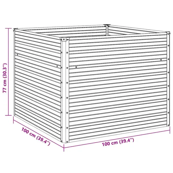 Kõrgendatud peenrakast tsingitud terasest, hall, 100 x 100 x 77 cm – 12