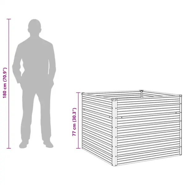 Kõrgendatud peenrakast tsingitud terasest, hall, 100 x 100 x 77 cm – 13