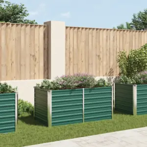 Kõrgendatud peenrakast tsingitud terasest, roheline, 160 x 80 x 77 cm