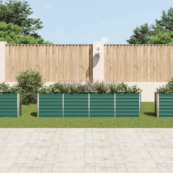 Kõrgendatud peenrakast 320 x 40 x 77 cm, roheline tsingitud teras – 3