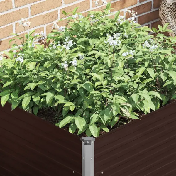 Kõrgendatud peenrakast avatud põhjaga, pruun tsingitud teras, 100 x 100 x 77 cm – 4