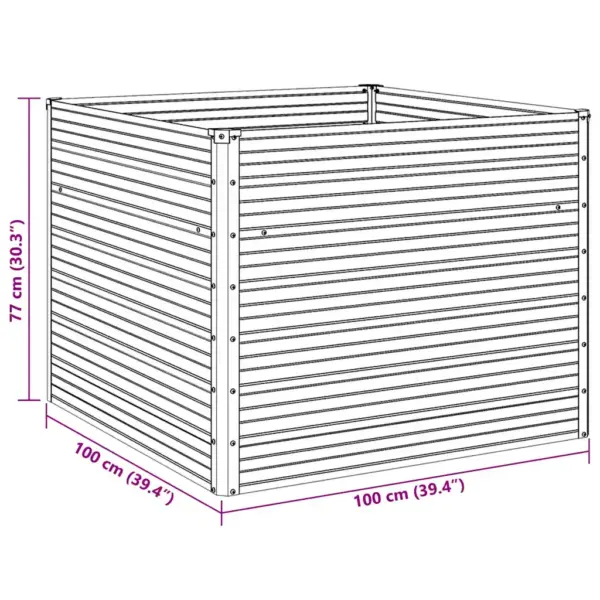 Kõrgendatud peenrakast avatud põhjaga, antratsiithall tsingitud teras, 100 x 100 x 77 cm – 12