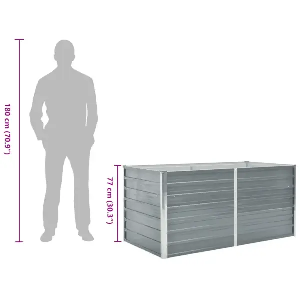 Kõrgendatud peenrakast tsingitud terasest, hall, 160 x 80 x 77 cm – 8