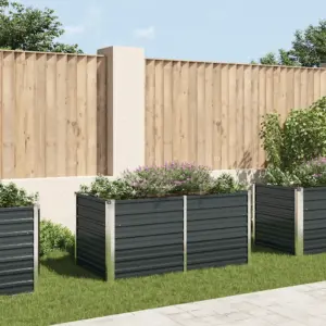 Kõrgendatud peenrakast, antratsiithall tsingitud teras, 160 x 80 x 77 cm