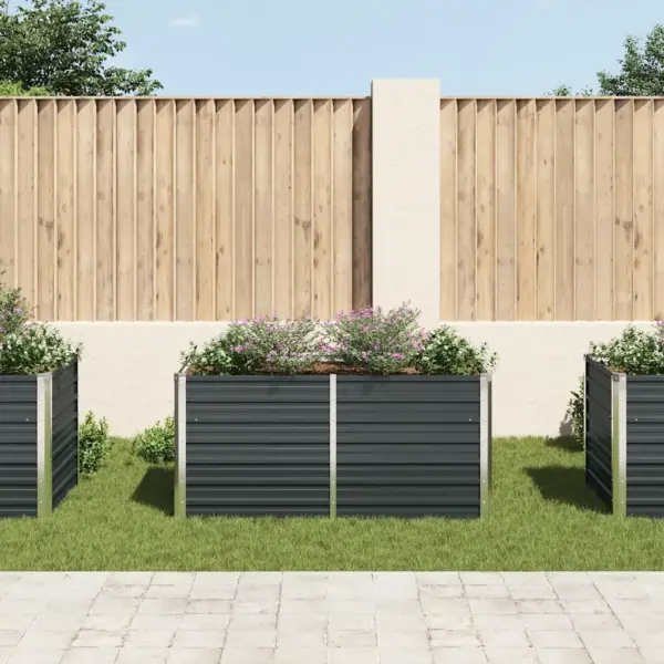 Kõrgendatud peenrakast, antratsiithall tsingitud teras, 160 x 80 x 77 cm – 3