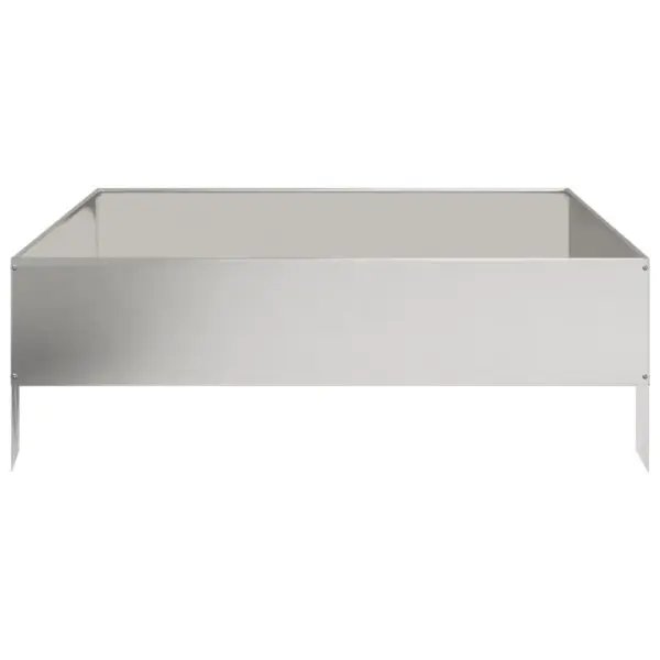 Kõrgendatud roostevabast terasest taimelava, 100 x 100 x 33,5 cm, hõbedane – 4