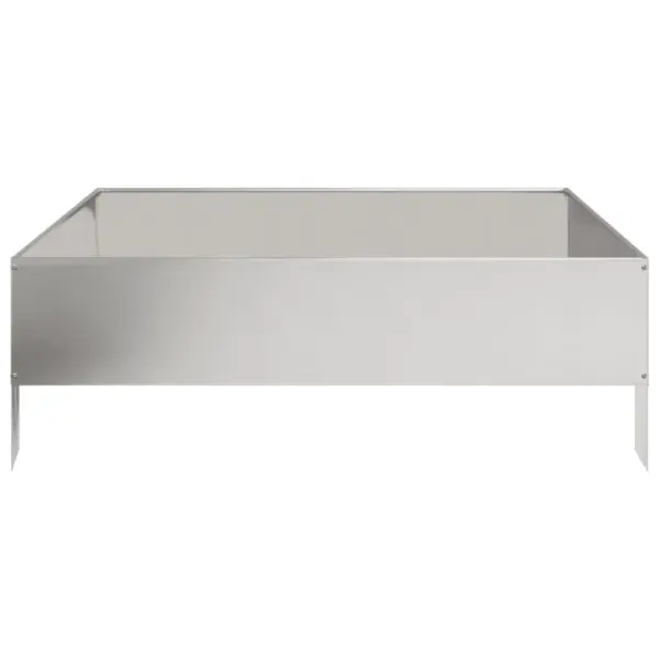 Kõrgendatud roostevabast terasest taimelava, 100 x 100 x 33,5 cm, hõbedane – 5