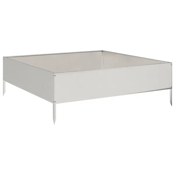 Kõrgendatud roostevabast terasest taimelava, 100 x 100 x 33,5 cm, hõbedane – 6