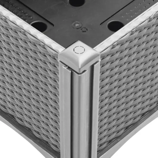 Kõrgendatud taimekast jalgadel, helehall PP, 160 x 40 x 42 cm – 6