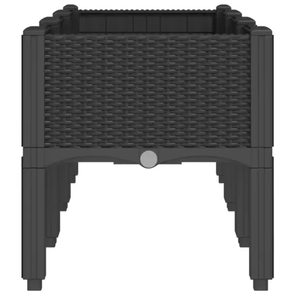 Kõrgendatud aia taimekast jalgadel, must PP, 120 x 40 x 42 cm – 4