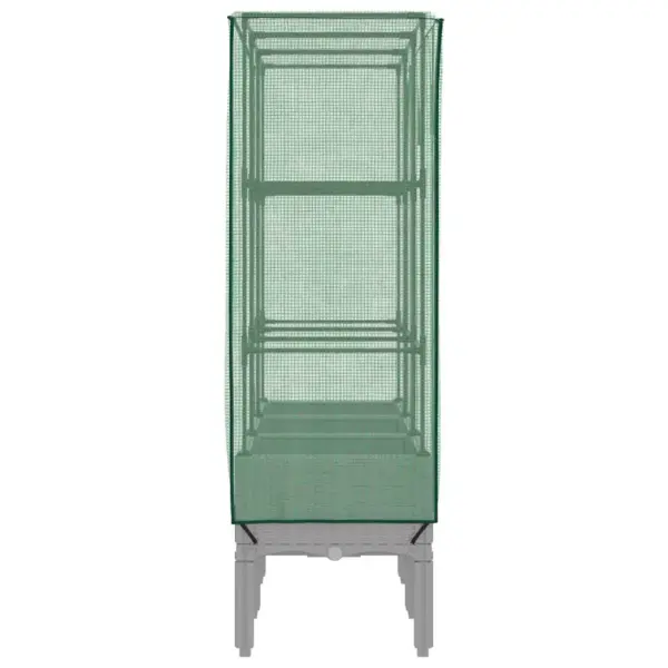 Kõrgendatud taimekast kasvuhoonekattega, rotangi välimus, helehall, 120 x 40 x 140 cm – 5